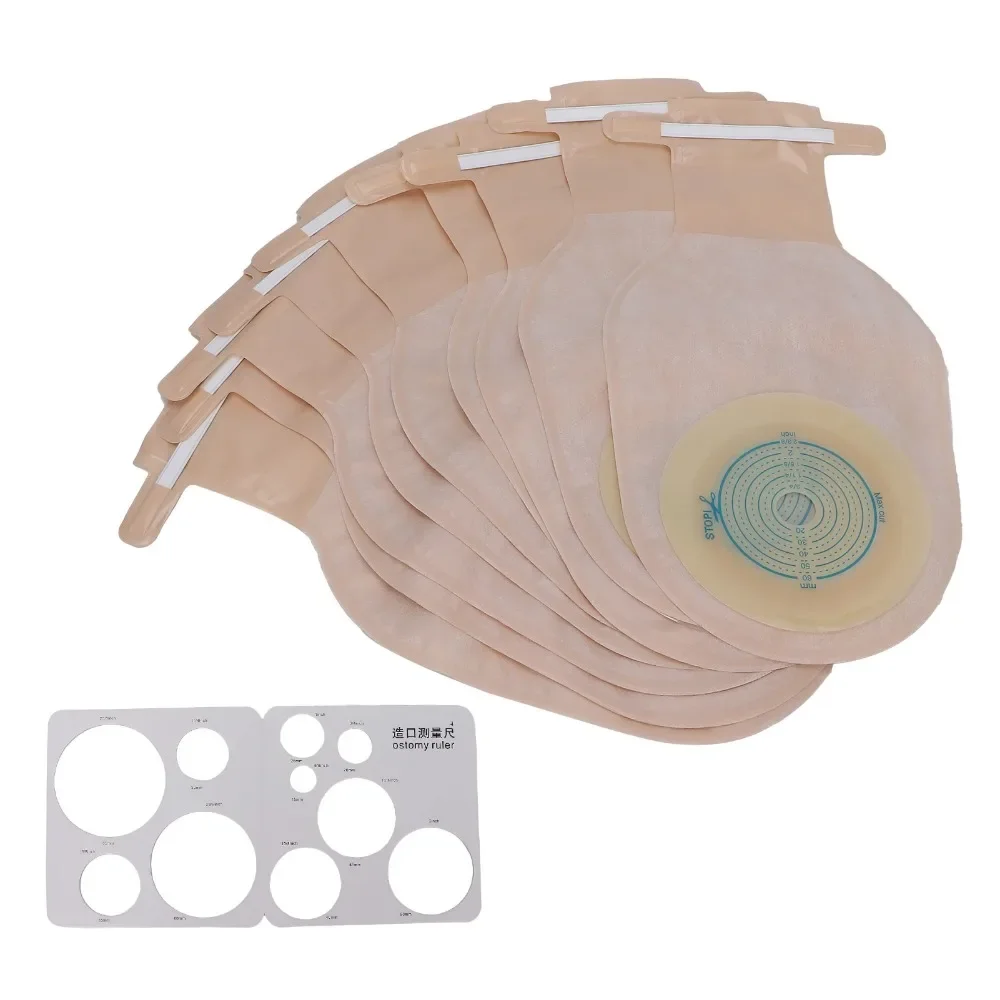 Sacos descartáveis do cuidado da ostomia, Sacos respiráveis da colostomia, Ostomia Ileostomia Estoma Sacos, Adesivos Hidrocolóides, Novo, 10Pcs