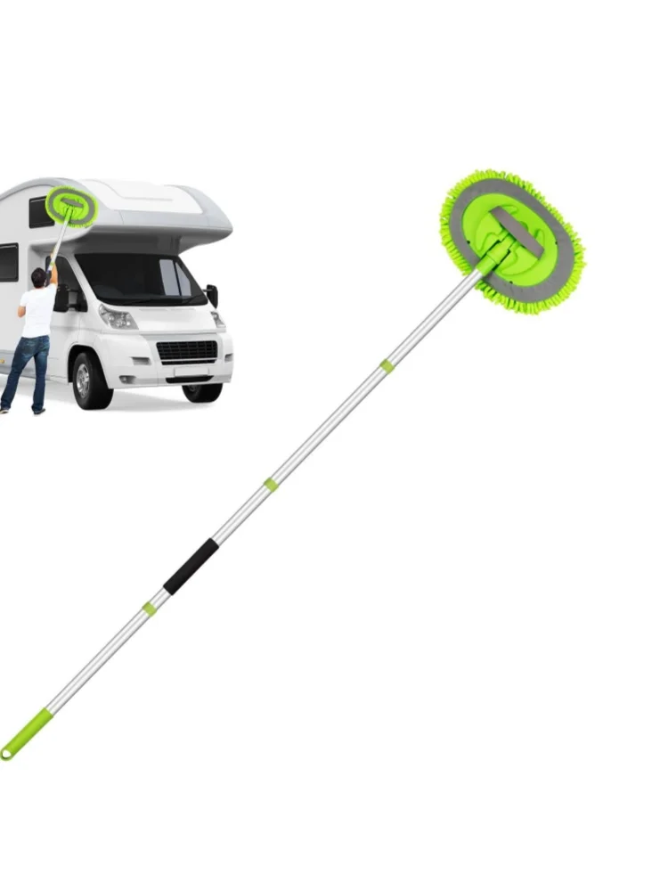 1 Set grüner Autowaschmop mit abnehmbarem Bürstenkopf, extra langer Autoreinigungsmop, Chenille-Mop mit 4 abnehmbaren Teilen, auch für die Reinigung im Haushalt geeignet, multifunktionaler Reinigungsmop. – Detail 4