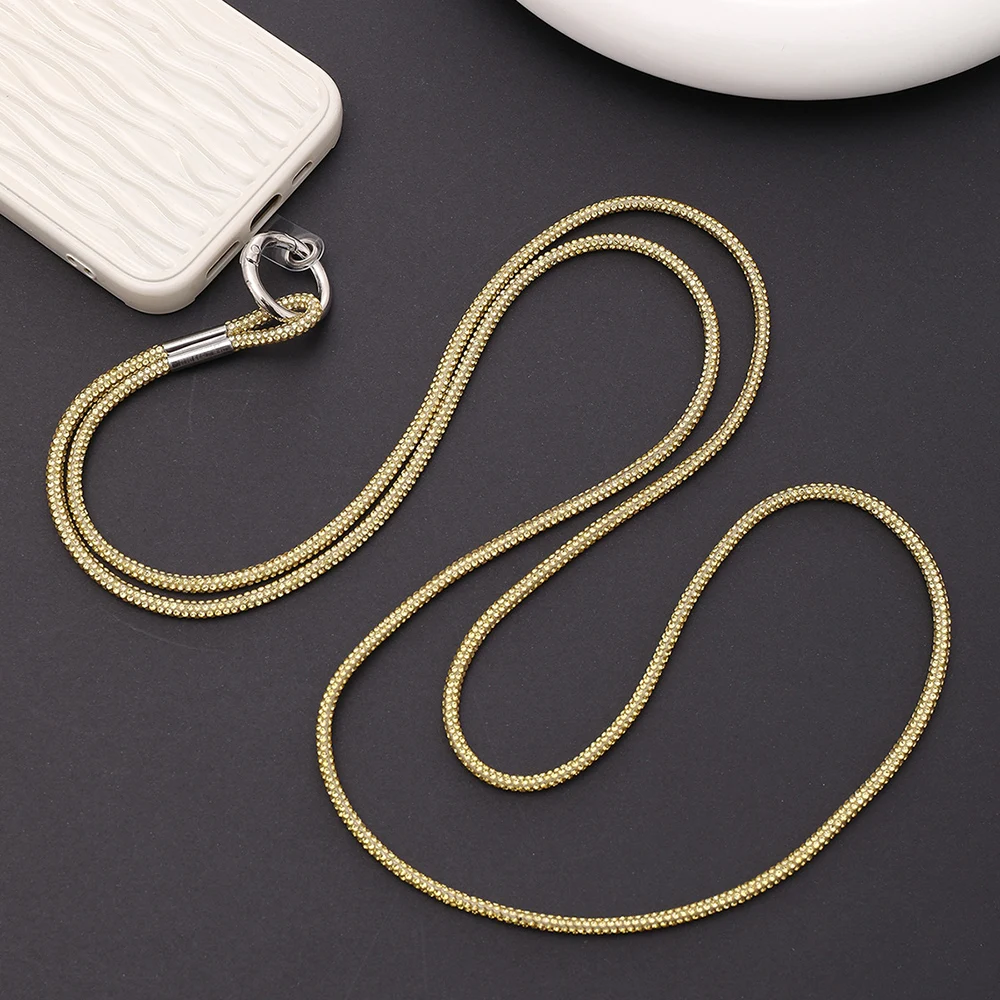 Luxury Fashion Rhinestone Long Shoulder Moblie Phone Strap Charm Phone Case Anti-Loss Lanyard Hanging Telephone Pendant Jewelry