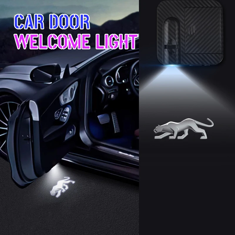 1/2PCS For Puma Cougar Logo LED Courtesy Lamp Car Door Welcome Light Ghost Shadow Light For Ford ST Line EcoBoost MK2 MK3 MK4