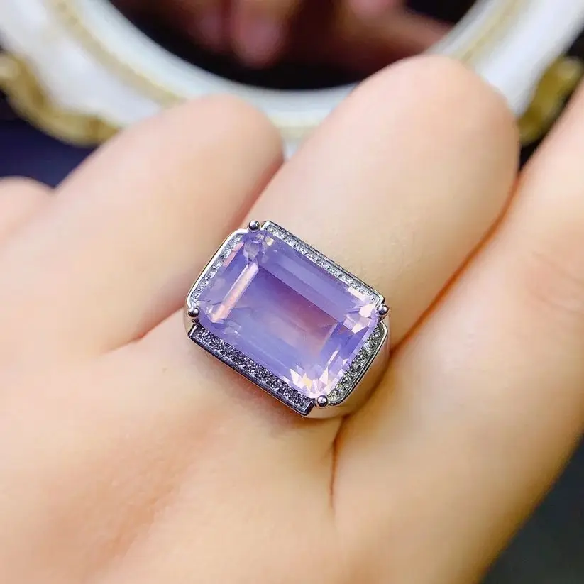 

Emerald Cut Amethyst Engagement Ring Lavender Amethyst Ring 925 Sterling Silver Engagement Ring Lavender Gemstone For Women Man