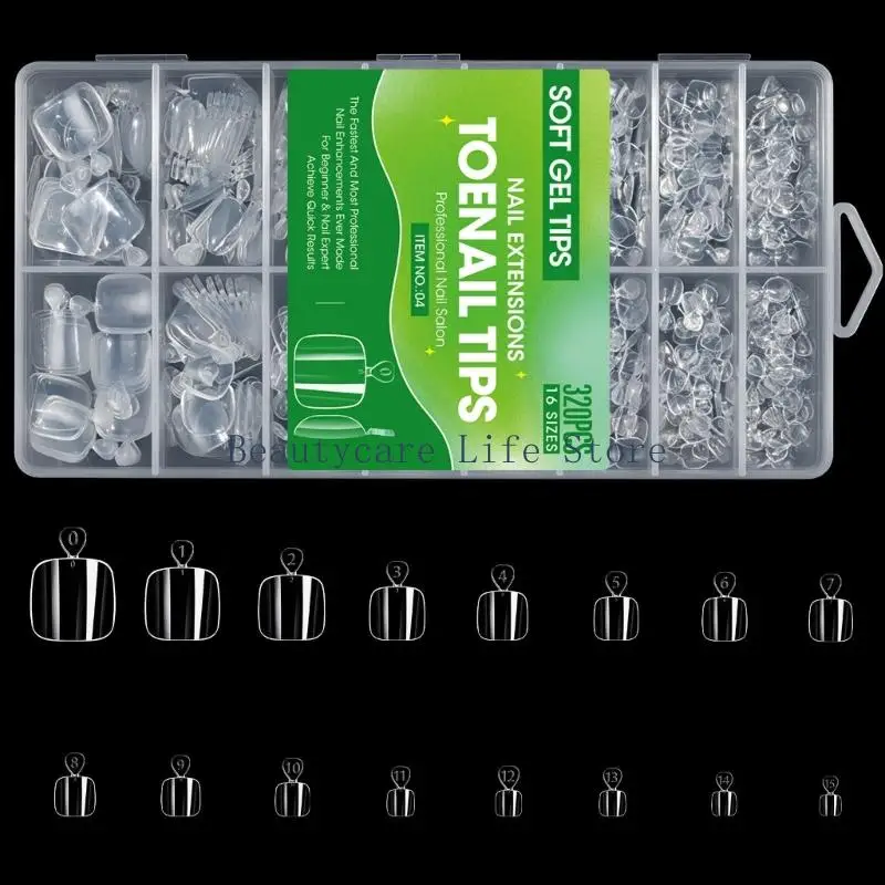 652C Natural Looking False Toe Nail Tip 240Pcs Quality Gel False Nail Comfortable Application Quick and Easy