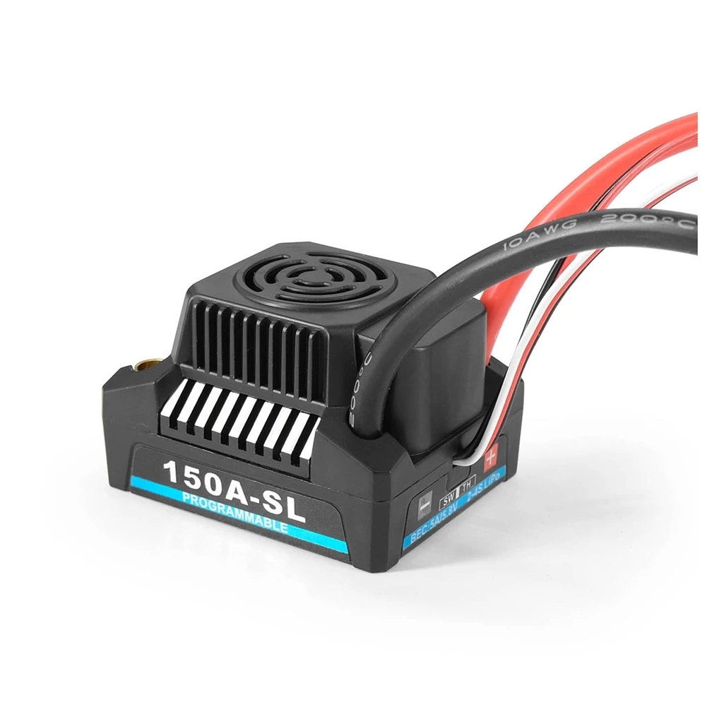 

Waterproof 2-4S Brushless ESC with 5.8V-6.1V/3A BEC for 1/8 1/10 1/12 RC Model Car Truck Buggy Boat,150A