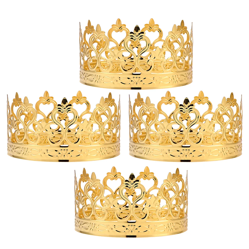 4 Pcs Cake Decoration Crown Topper Coronas Para Ramos Buchones Flores Wedding Toppers for Princess Tiara Mini Crowns Baby