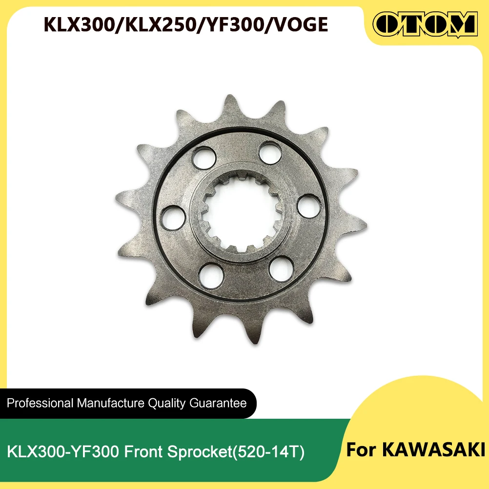 Передняя Звездочка цепи мотоцикла OTOM KLX300 YF300 520 14 зубьев для KAWASAKI KLX250 LONCIN CR6 300R VOGE 300CR6 300GY 300DS велосипеды
