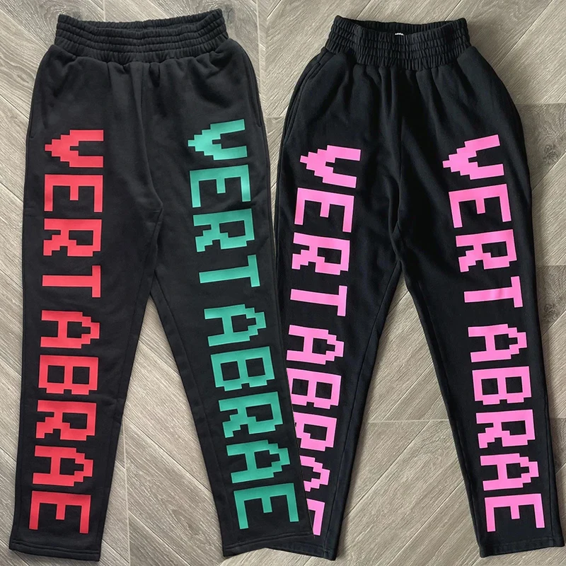 VERT Casual Pants Wintertime Three-dimensional Letter Printed Hip Hop Man Woman Loose Drawstring Vertabrae Long Sweatpants