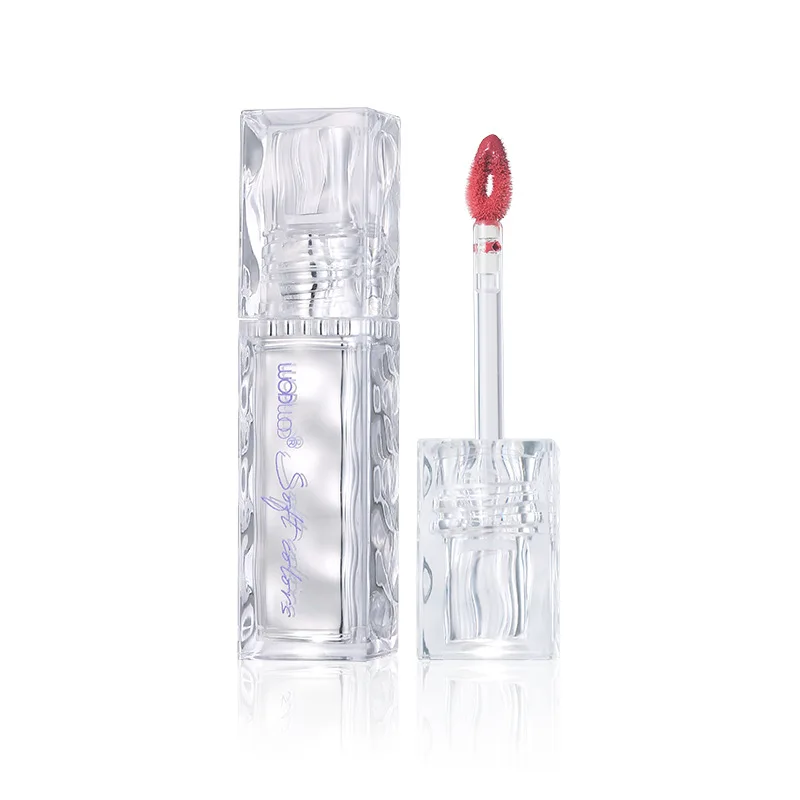 WODWOD espejo claro agua-cerradura transparente color labio esmalte claro agua-espejo transparente lápiz labial formador de película de secado rápido