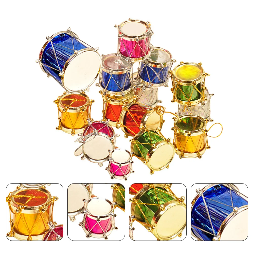 30 Pcs Christmas Drum Xmas Decorative Adornment Party Pendant Decorations Accessories Pvc Tree Accessory