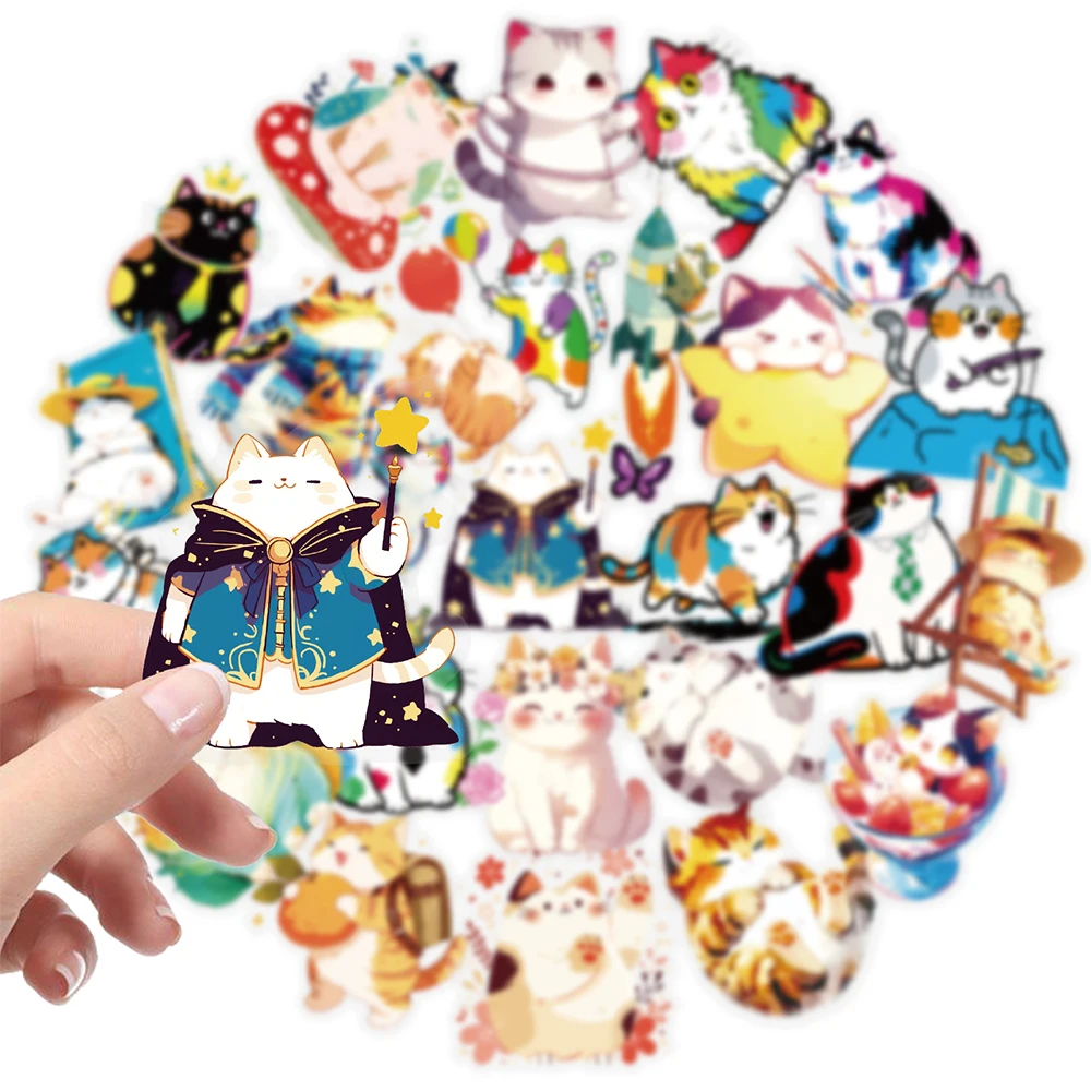 10/30/56pcs Trasparente Colorato Simpatico Gatto Animale Adesivi Giocattoli Del Fumetto Decalcomanie FAI DA TE Cancelleria Del Telefono Del Computer Portatile Divertente adesivo per il Regalo