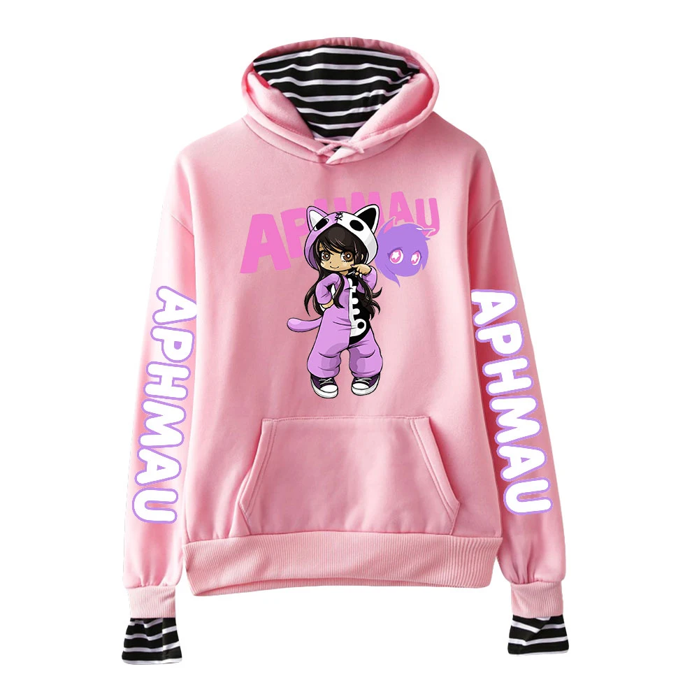 

New Hoodie Aphmau Hoodie Fake Two Piece Sweatshirt Women's Hoody Pullover Long Sleeve Harajuku Streetwear 90s Youthful Fashion