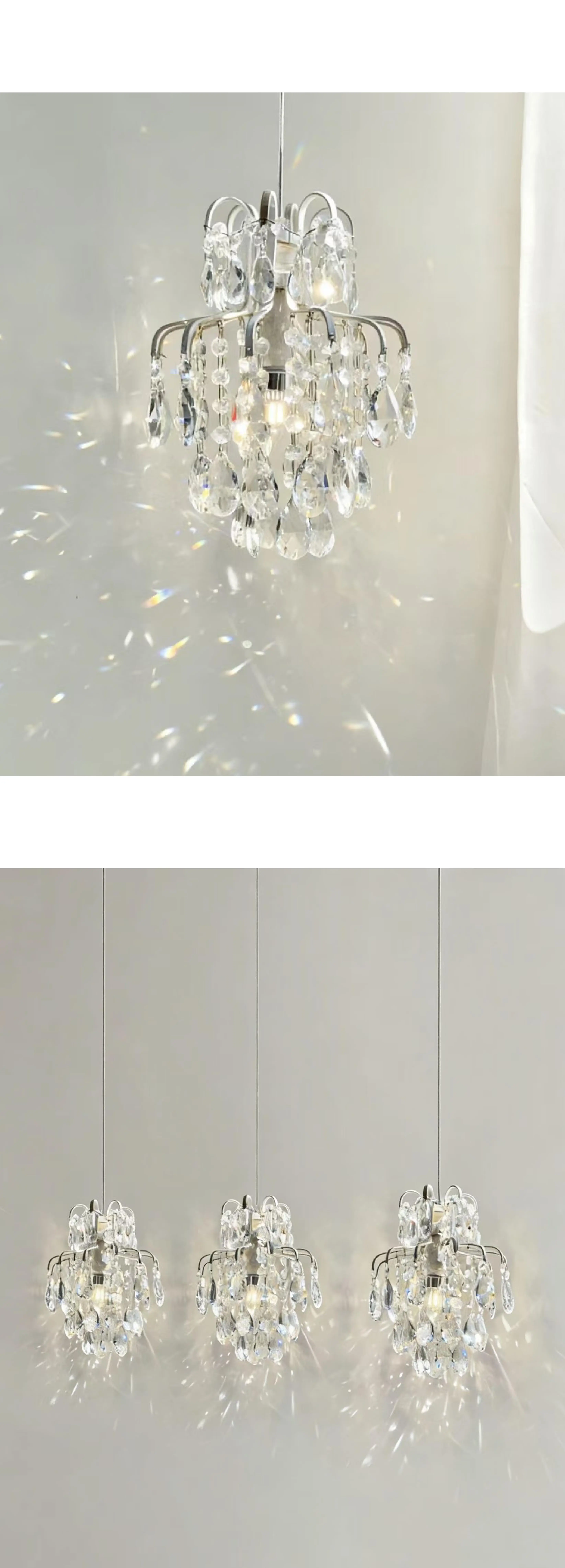 K9 Crystal Bedside LED Pendant Lights Home Dining Room E14