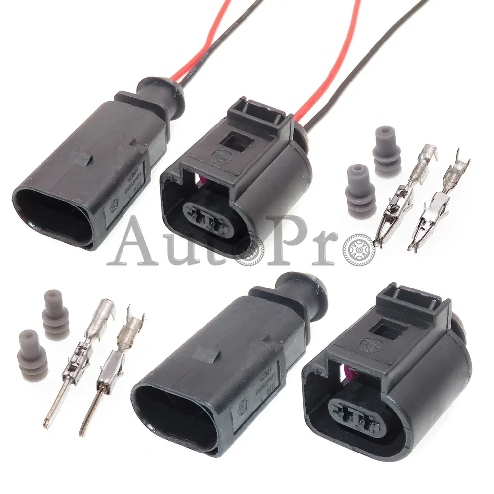 

1 Set 2 Hole 1J0973802 1J0973702 AC Assembly Auto Water Temperature Sensor Waterproof Wire Harness Socket For VW