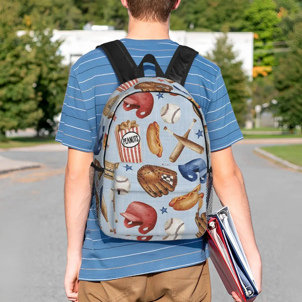 Baseball Theme Glove And Ball Backpack Student BookBag Children School Bag Computer Shoulder Bags for Men Women