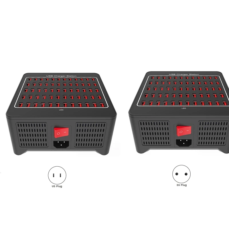 

300W 60 Multi-Port USB Charging Station Base Socket Multiple USB Charger Hub Adapter For Computer Phone Camera