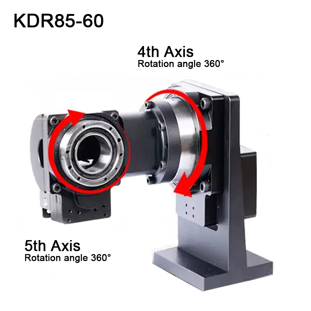 4th 5th แกนมอเตอร์ Hollow หมุนแพลตฟอร์มการจัดทําดัชนีตารางโรตารี่ Precision CNC การหมุนเวทีสําหรับแขนหุ่นยนต์เลเซอร์เครื่องหมาย