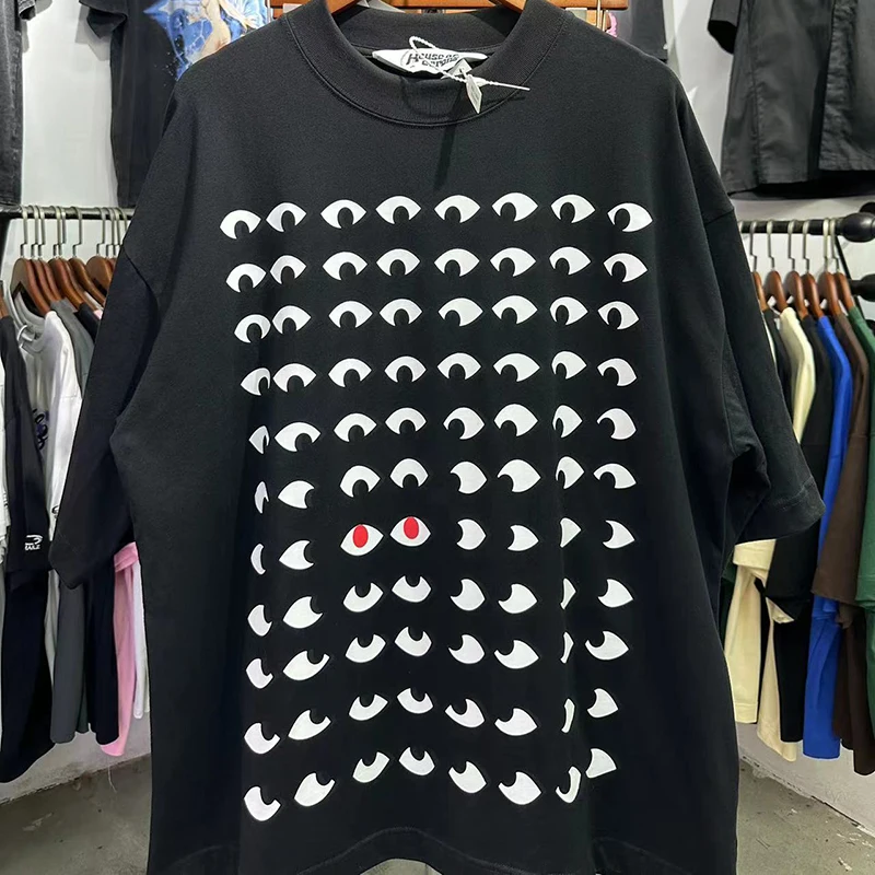 T-shirt à manches courtes HOUSE OF ERRORS, imprimé œil de la vérité américaine, style streetwear tendance, coupe ample pour hommes, femmes et couples
