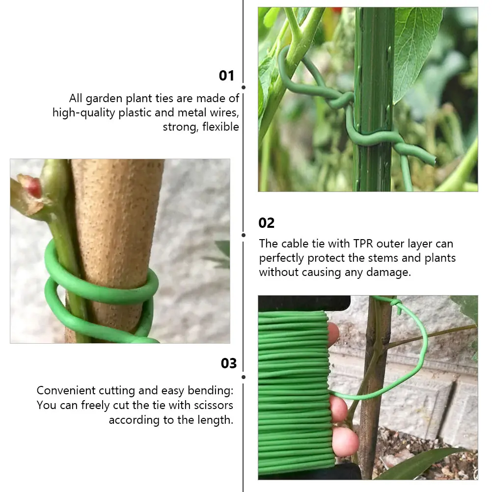 

Garden Tie Plant Cable Ties Galvanized Iron Wire Flexible Stem Support Flower Gardening Accessories