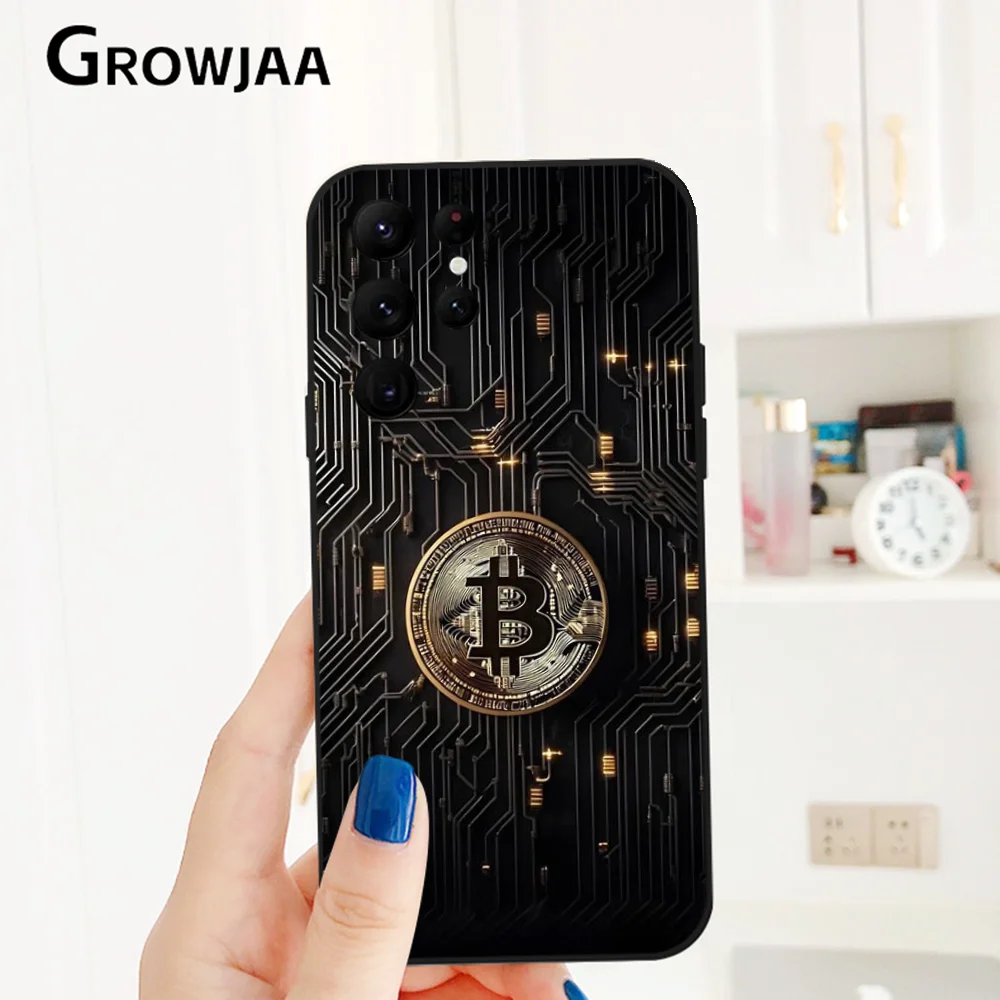 เคสโทรศัพท์สุดเท่ลาย Bitcoin BTC สุดเจ๋งสำหรับ Samsung Galaxy S24อัลตร้า S22 S23 S21อัลตร้า S20 5g ปกป้องซิลิโคน TPU