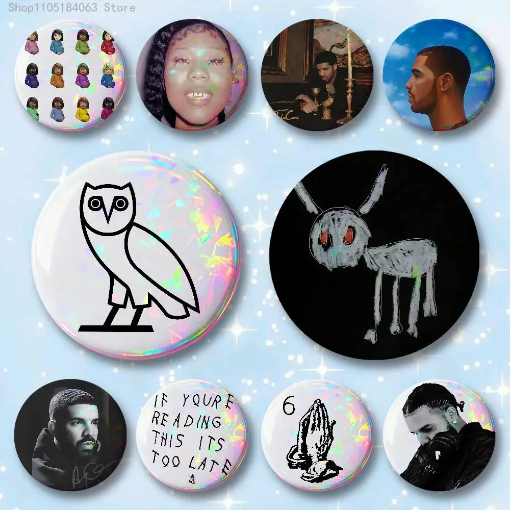 

Rapper D-Drake Badges 25 32 44 58 75 mm Round Cosplay Pin Bag Decor Fans Collect Friends Gifts Brooch Souvenir