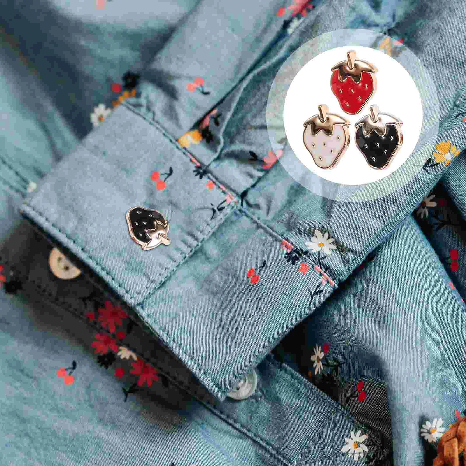 30 Pcs Strawberry Buckle Design Buttons Adorable Sewing Kids Clothing Clothes Resin Fruit