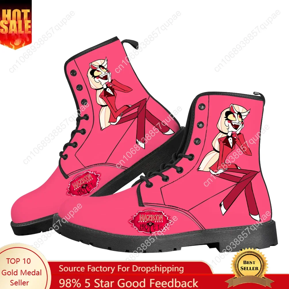 

H-Hazbin Hotel Flat Boots Cartoon Anime Men Women Teenager Shoes Casual Outdoor Footwear High Quality Couple Customized Shoe