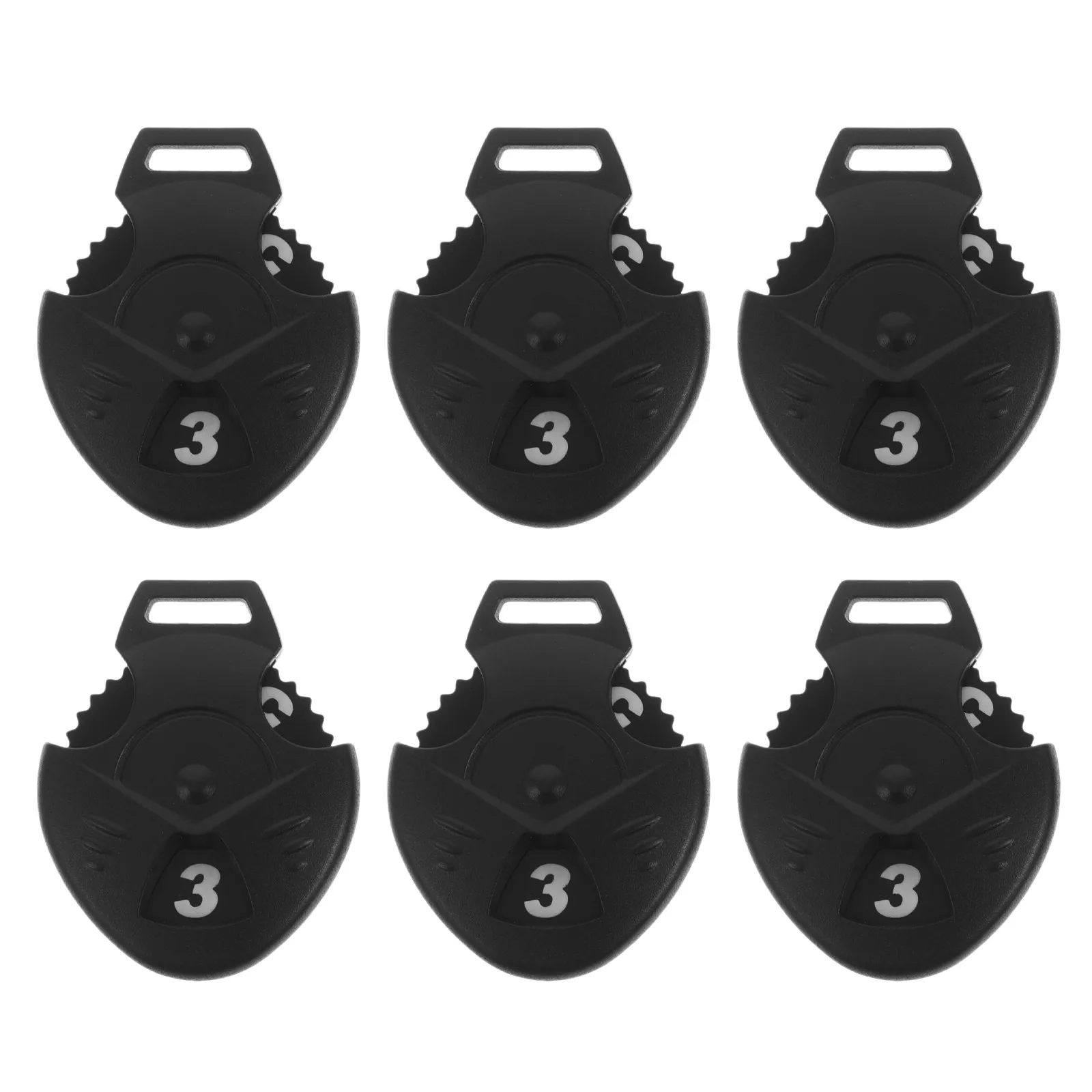 6Pcs Plastic Heart Shape Golf Club Number Tags Rotating Large Headcover Labels for Driver Woods Golf Scoring Counter