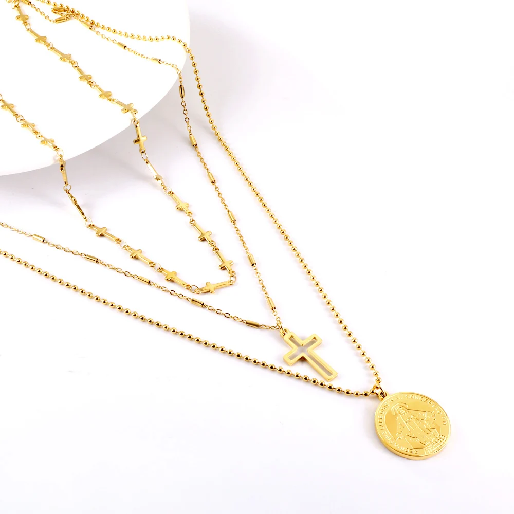 ASONSTEEL Stainless Steel Cross Pendant Necklace For Women Men Minimalist Jewelry Male Female Necklaces Chokers Gifts Hiphop