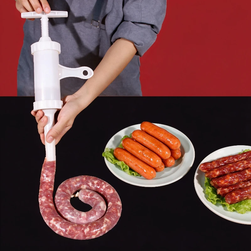 Trockenwurstbox, Wursthülle, manuelles Einfüllwerkzeug, Zubehör für die Herstellung von Würstchen, Hot Dogs und italienischen Würstchen – Detail 2