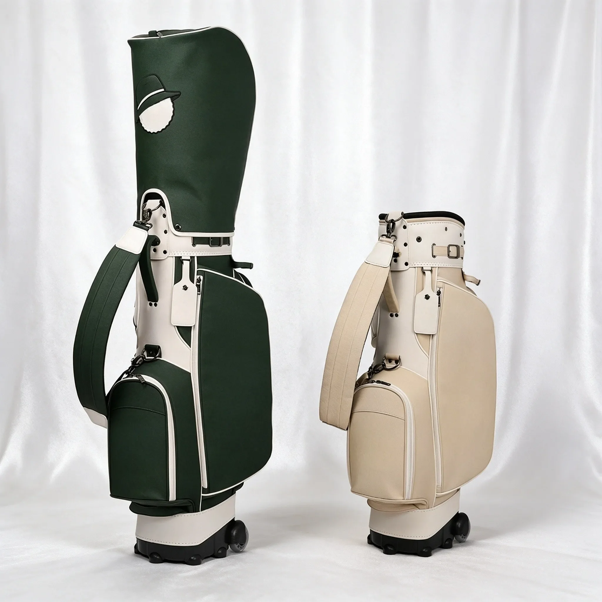 Lightweight PU Golf Stand Bag, Waterproof Large Capacity Golf Club Bag, Unisex Crossbody Sports Golf Equipment Bag