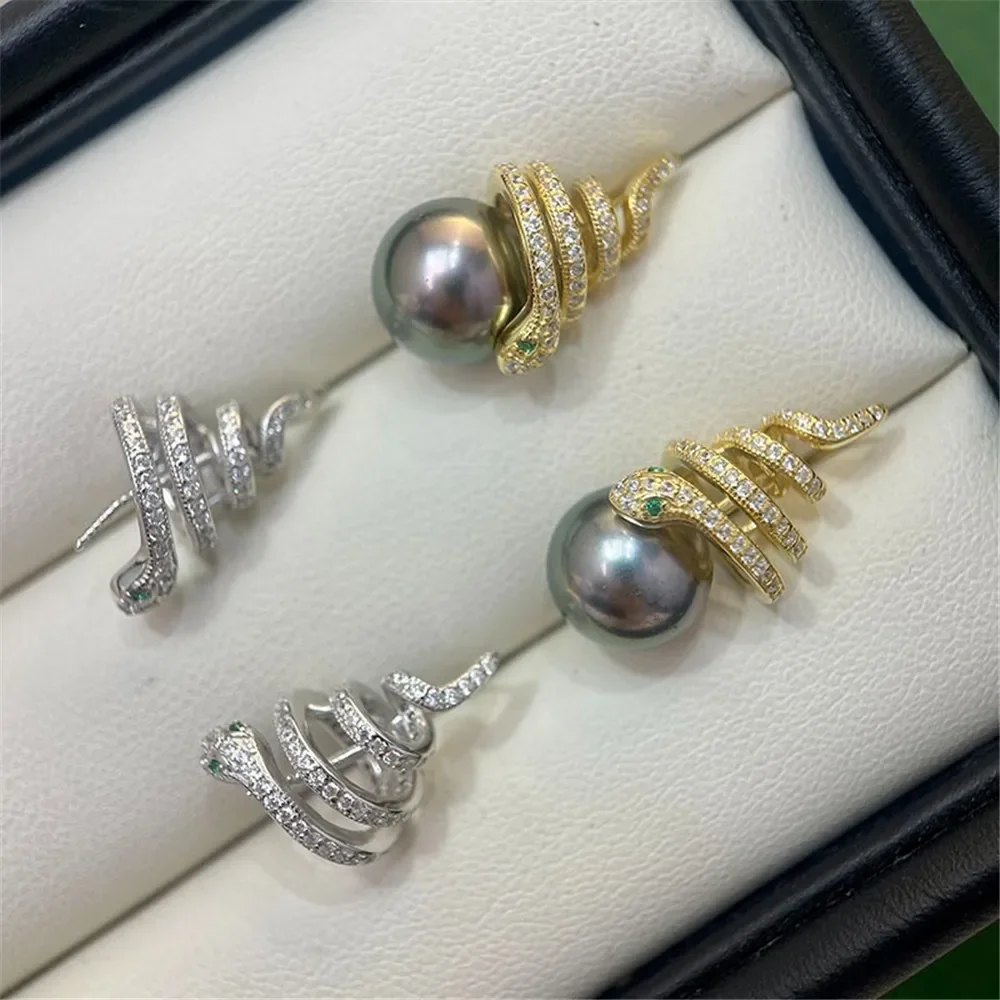 S925 Sterling Silver Pearl Earring Settings DIY Jewelry Making Supplies Blank Earring Posts for Handcrafted Accessories No Pearl