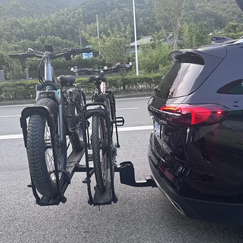 OEM Best Price E-bike Rear Bike Rack for Car Hitch Trailer Mounted 1-2 Bicycle Ebike Luggage Carrier for Truck SUV Minivans