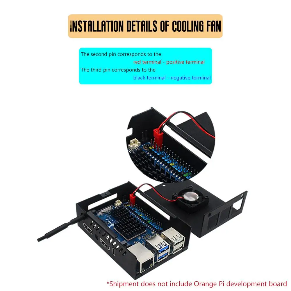 Voor Orange Pi 5Max Metalen beschermhoes met ventilator inbegrepen Koeling Metalen omhulsel Optionele antenne Aluminium verwarmingselementen