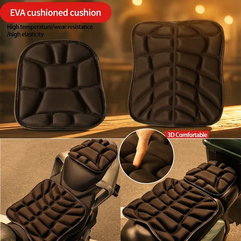 Set Motorcycle Fit for Seat Pad 3D Comfort Gel Cushion Fit for Seat Breathable Motor Universal Shock Absorbing Fit for Seat Cove
