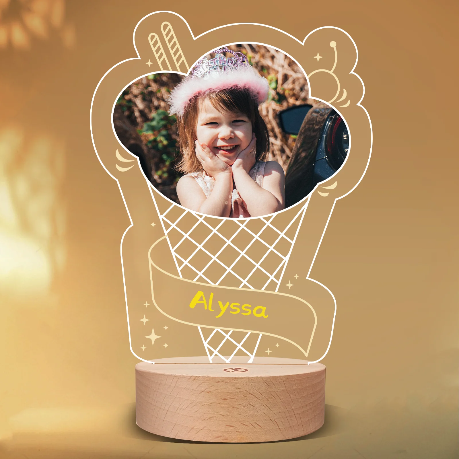 

Personalised Photo Frame, Personalized Gifts with Photo, Personalized Night Light Couple Man Woman Family Friends for Birthday,