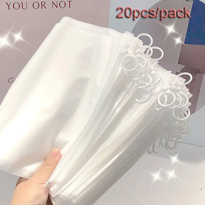 20pcs Frosted Clear Plastic Package Cloth Travel Storage Bag Custom Waterproof Bag Zipper Lock Self Seal MattePortable