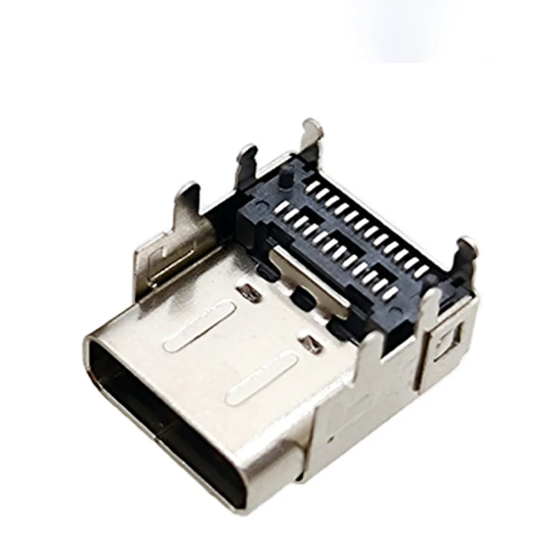 1/5 قطعة 24Pin أنثى مقبس USB نوع CF زائد عالية CH3.4 SMT دبوس المسافة P3.0 عالية H1.85 مع دبوس لحام نوع c موصل سالب #4