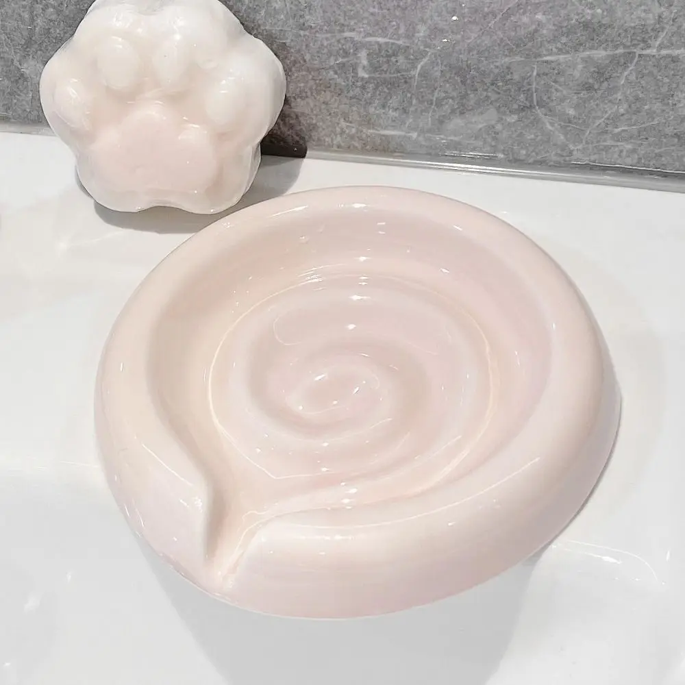 Lollipop Shaped Ceramic Soap Box Self Draining Water Light Luxury Bathroom Soap Holder Delicate Moisture-proof Soap Dish Hotel