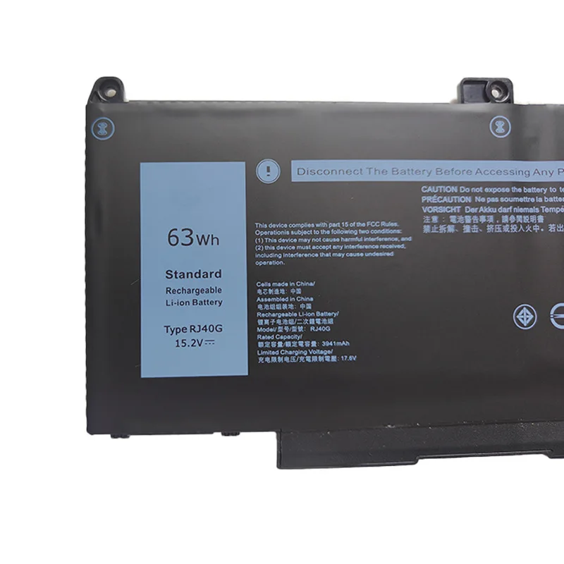 بطارية الكمبيوتر المحمول Dell Latitude 5420 5520 Precision 3560 63Wh 4Cell M033W RJ40G