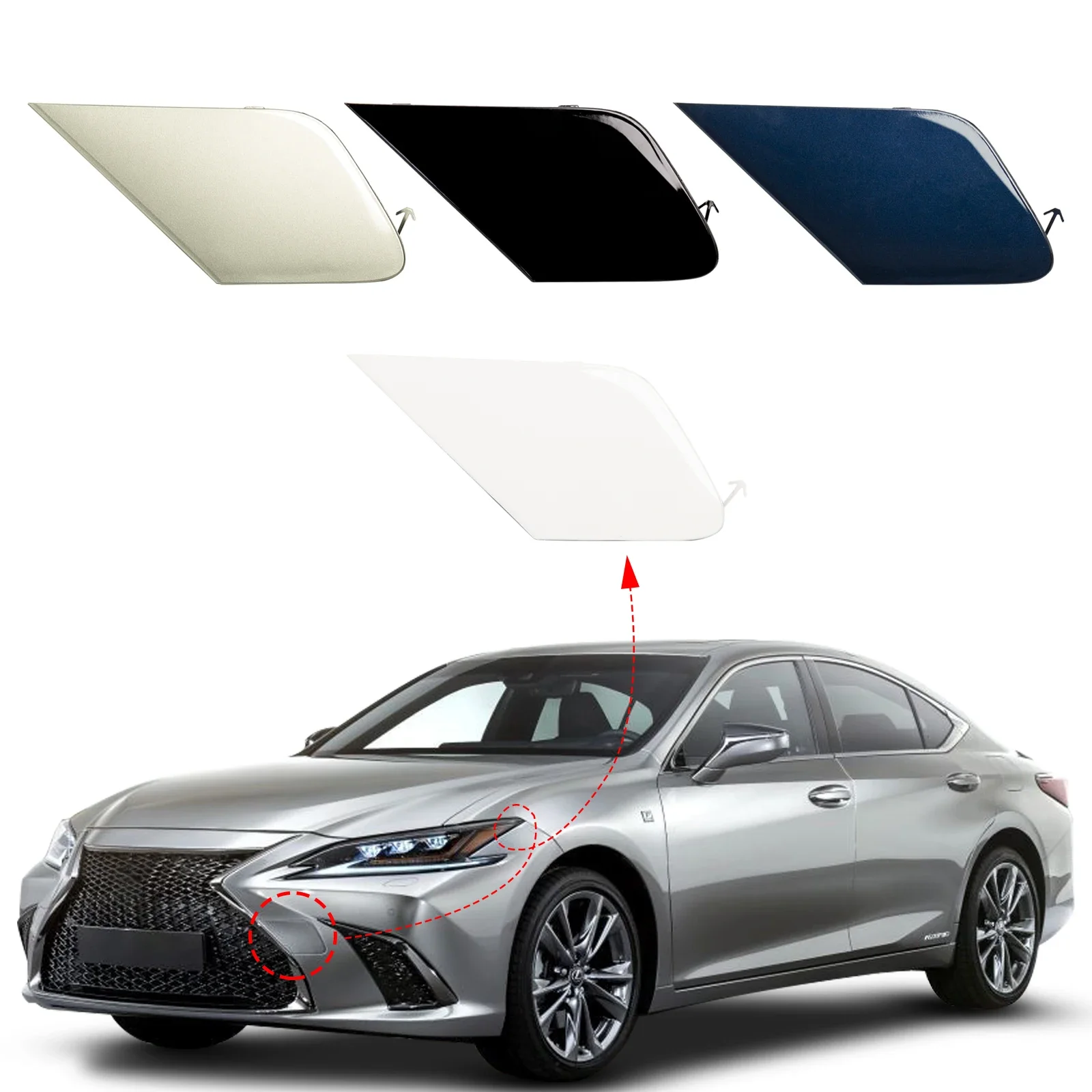 

Front Bumper Tow Hook Cover Cap Towing Eye For Lexus ES350 ES300H Accessories 2019-2020 ES250 2021 5212833919 5212733905