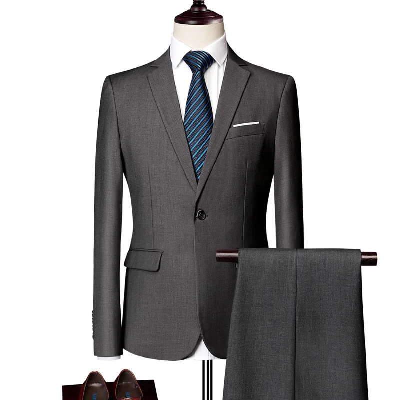 

HH113 New Men's Business Casual Suit Jacket Cross-border Men's Solid Color One-button Suit