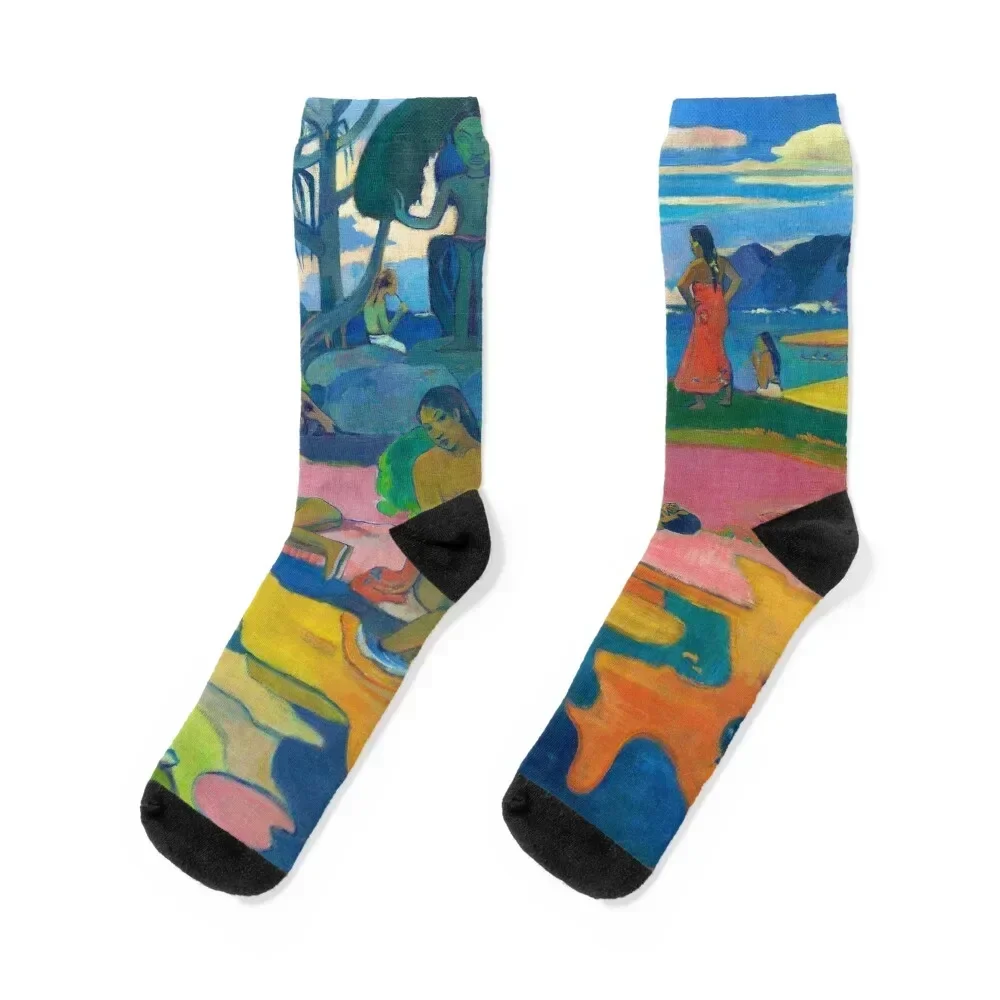 

Paul Gauguin Mahana no atua (Day of the God) Socks colored Stockings man New year's anti-slip Boy Socks Women's