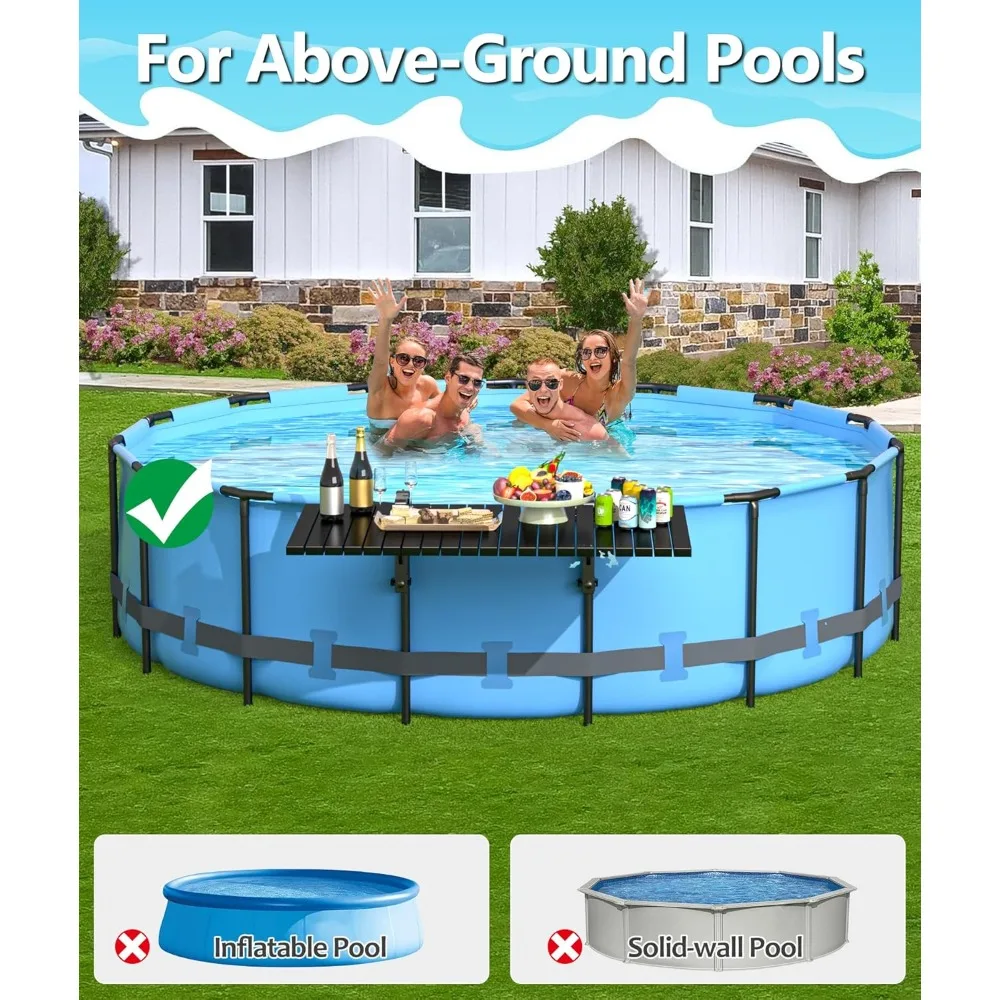 Above Ground Pool Swim Up Bar Side    Galvanized Iron Frame Fits Top Rails 4.48 or Less Holds 110LBS