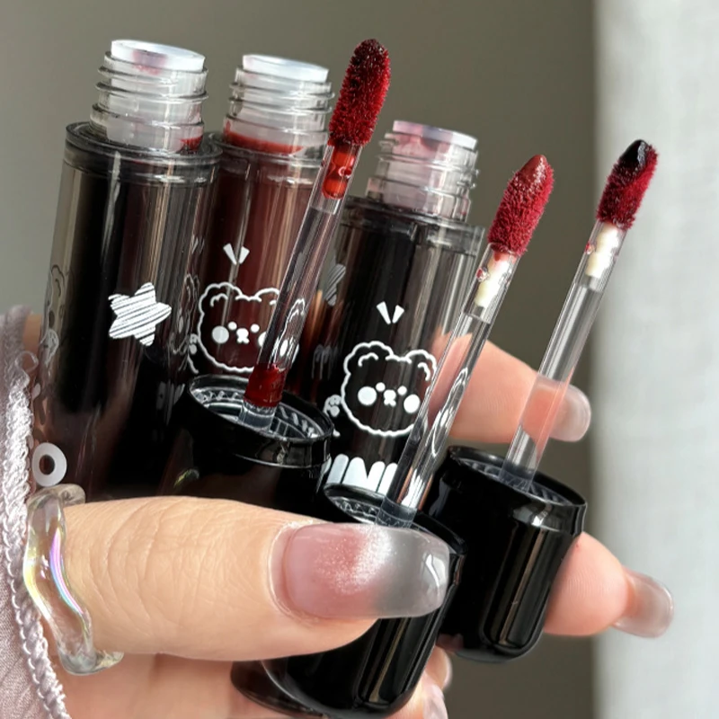Mirror Water Dark Black Lip Gloss Long-Lasting Non-stick Cup Lip Glaze Hydrating High Pigments Liquid Lipstick Korean Lip Makeup