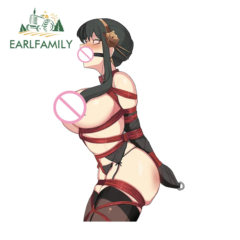 

EARLFAMILY 13cm x 8.2cm for Yor Bundle Waifu Tie Car Sticker Sexy Hentai Anime Creative Decal NSFW Car Accessories Laptop Decals