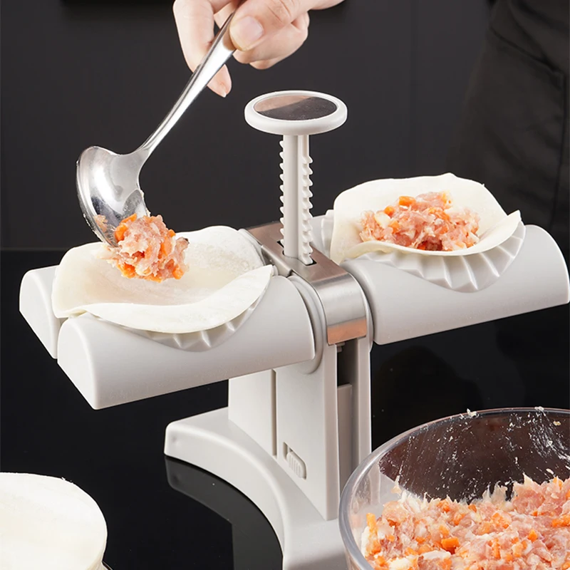 Totalmente automático máquina de bolinho cabeça dupla imprensa bolinhos molde diy empanadas ravioli molde cozinha gadget acessórios