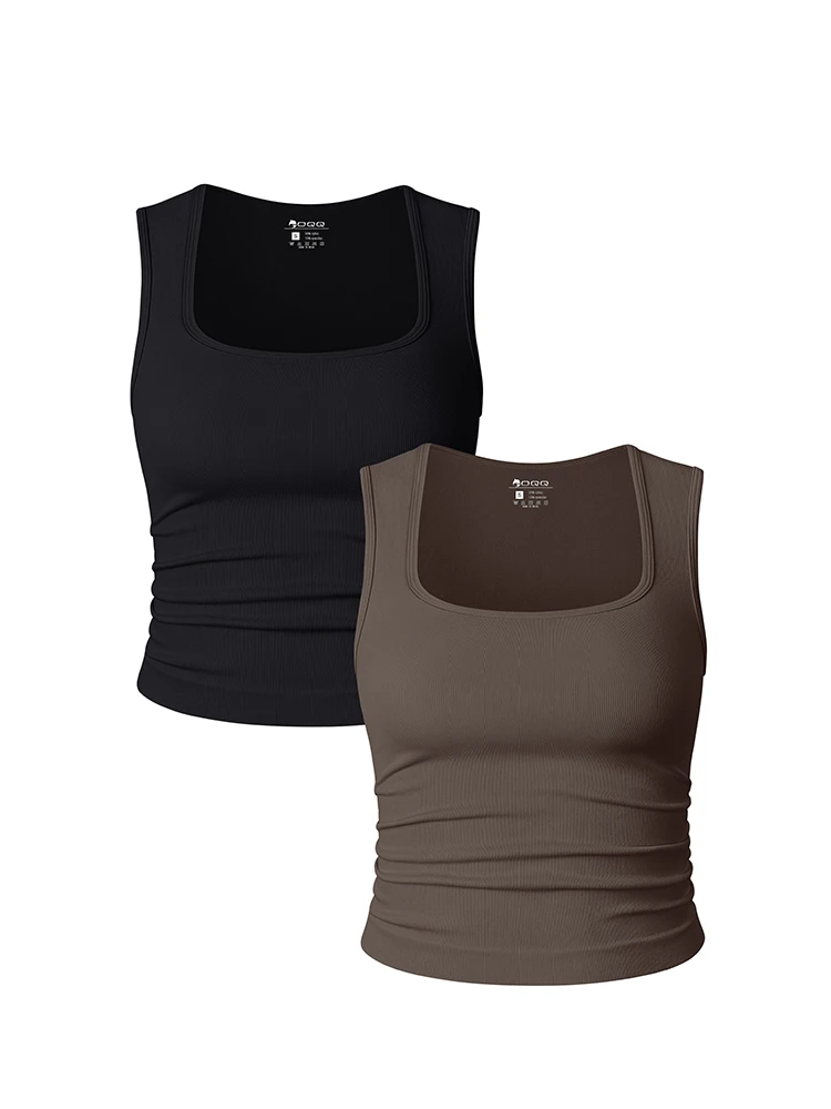 Women U Neck Ribbed Tank Top Summer Basic Elastic Solid Color Top Sexy Sleeveless Casual Sports Yoga Women's Vest