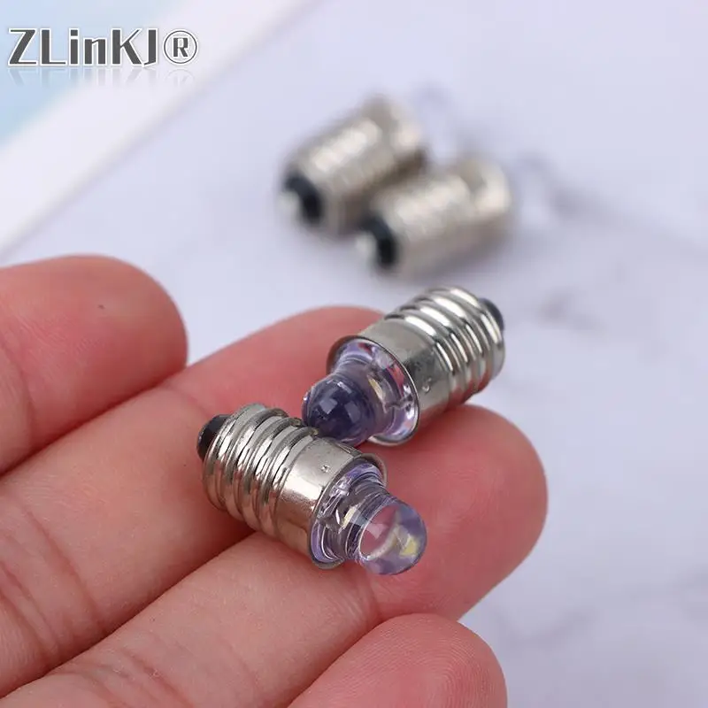 2pcs E10 Led Flashlight Bulb DC 3V 6V Instrument Bulb Indicator Lamp Replacement Torch Bulb Bike Lamp Warm White White