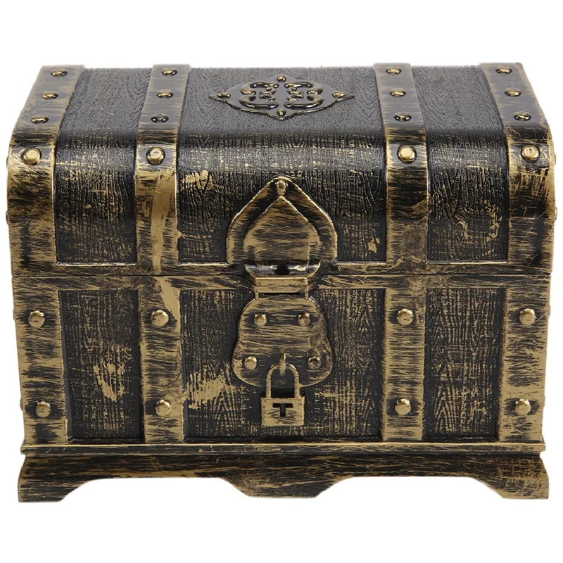 Pirate Treasure Chest Decorative Treasure Chest Keepsake Jewelry Box Plastic Toy Treasure Boxes Party Decor Large Size