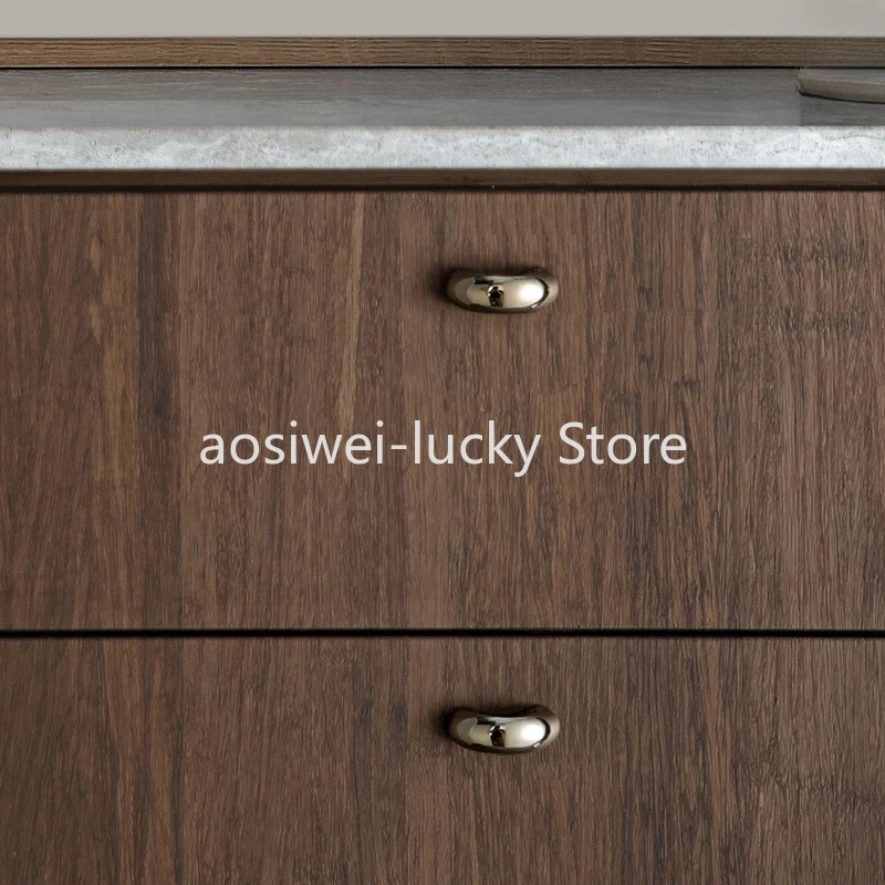 Modern Solid Brass High-end Furniture Handle Nordic Minimalist Style Drawer Handle Glossy Silver Kitchen Handle