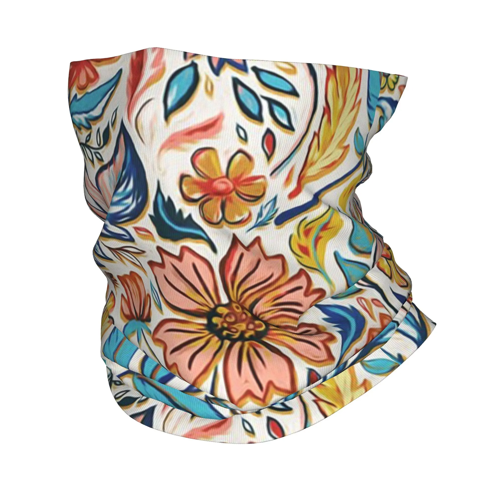 

Vivid Colorful Art Nouveau Floral Flowers Bandana Neck Cover Printed Mask Scarf Multi-use Face Mask Riding Unisex Adult